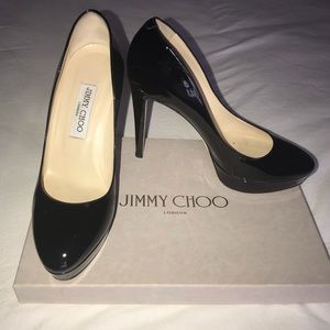 Black Patent Jimmy Choo Platform Pump